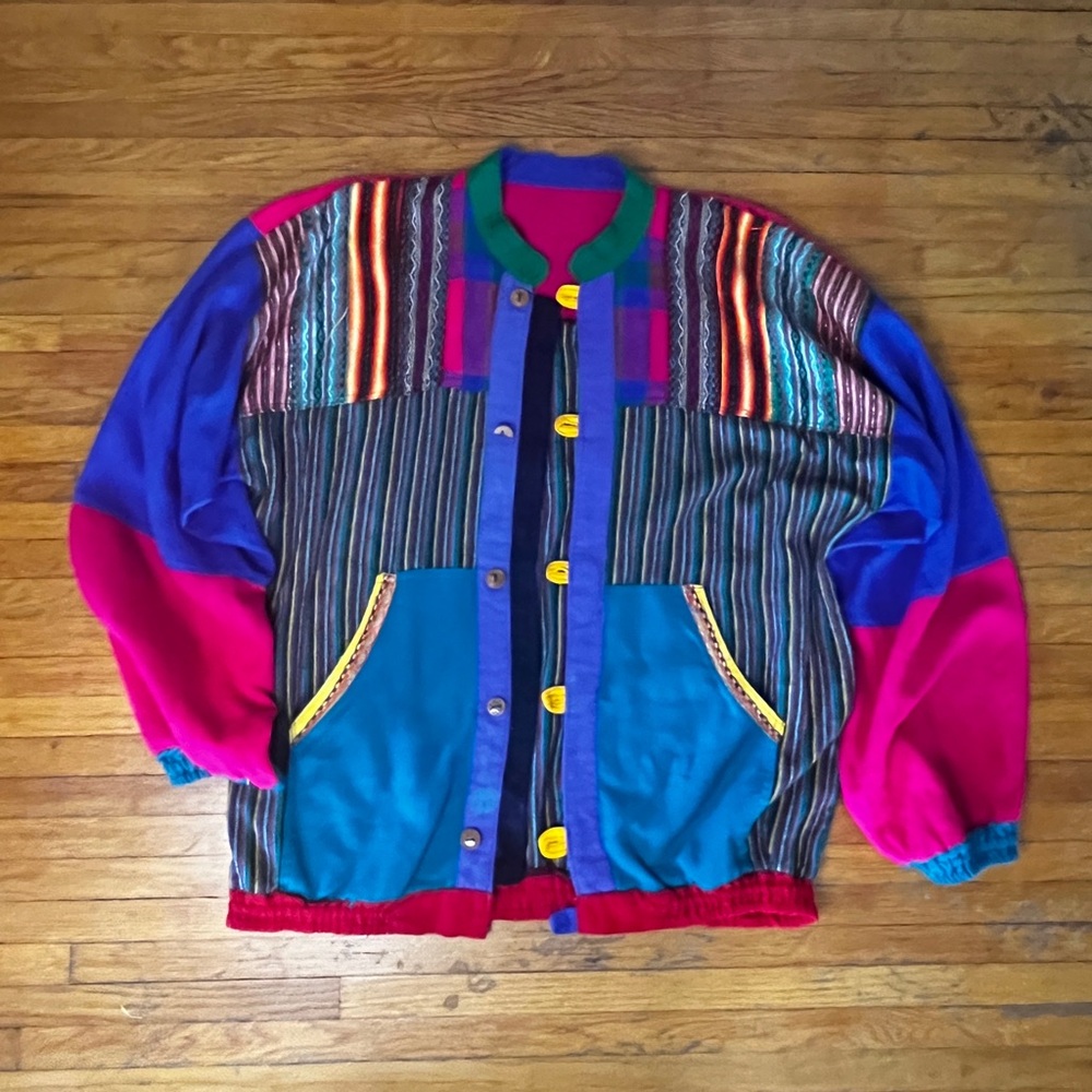 Vintage Guatemalan Patchwork Jacket In Vibrant Co… - image 2